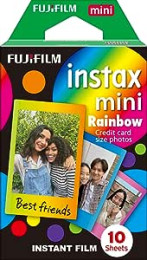 FUJIFILM インスタントカメラ チェキ用フィルム 10枚入 絵柄 INSTAX MINI RAINBOW WW1 4547410225754